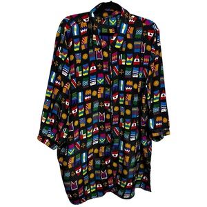 Vintage RARE artsy Erena by Irene Koenig button up tunic top size 22W